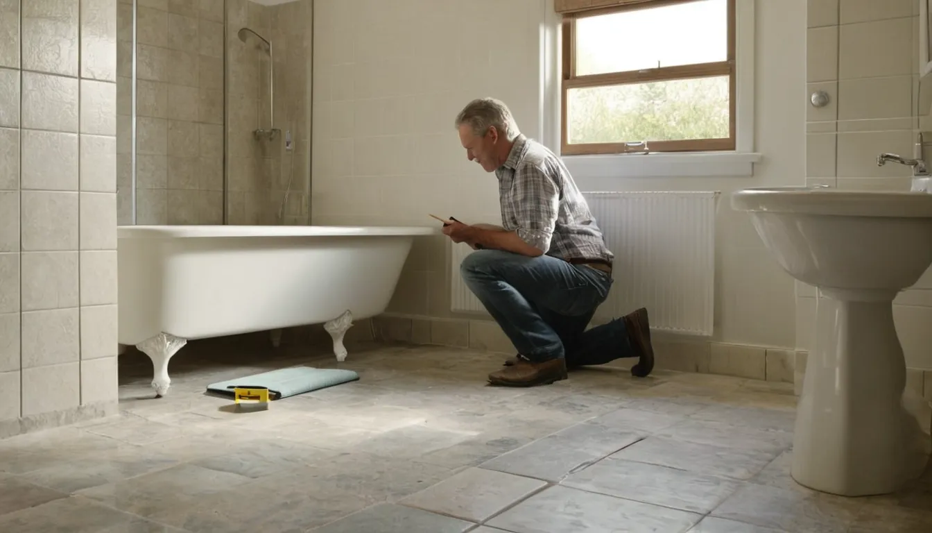 Homeowner measuring a bathtub before a safer bathing project in the Eustis area